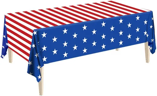 Vista 7 de Suministros de fiesta patriótica, juegos de decoración de fiesta patriótica de bandera americana, platos y servilletas de papel del 4 de julio