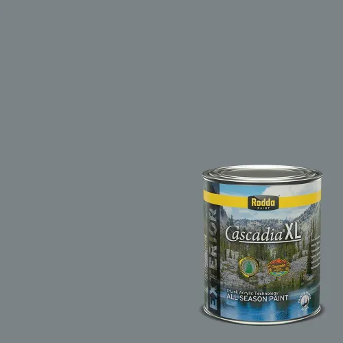 Vista 125 de Rodda Paint CASCADIA XL Pintura e imprimación satinada para exteriores en uno, cuarto de galón, Metropolis Mood