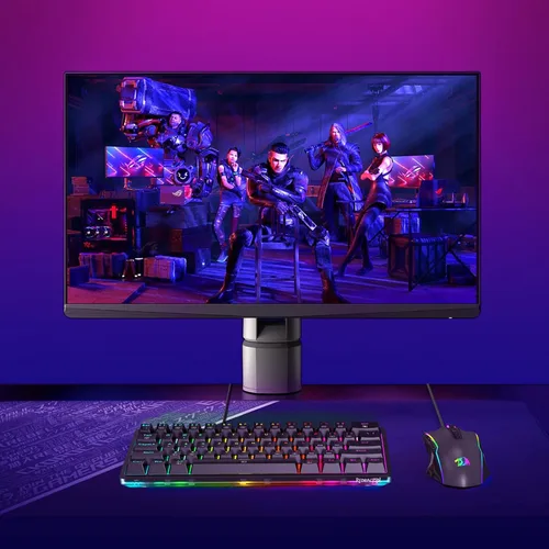 Vista 9 de Teclado mecánico al 60%, mini teclado para juegos con cable, compacto 60%, retroiluminación RGB, interruptor rojo intercambiable en caliente