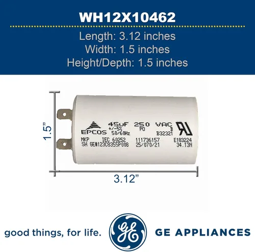 Vista 3 de GE WH12X10462 Condensador original OEM para lavadoras GE
