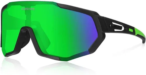 Vista 11 de Queshark - Gafas de ciclismo, lentes de sol deportivos para hombres y mujeres, 1 lente polarizada 2 HD, lentes de sol polarizados para ciclismo