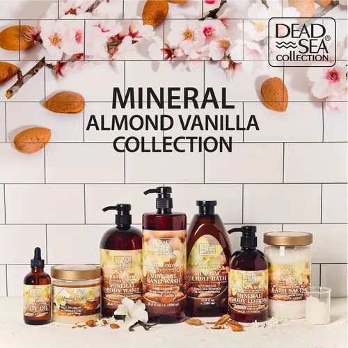 Vista 7 de Dead Sea Collection Sales de baño con almendra y vainilla – Sal pura del Mar Muerto y aceite de almendras dulces – Nutritiva calmante y relajante