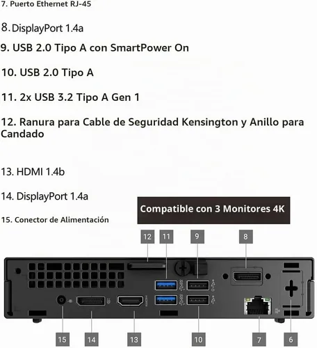Vista 2 de Dell Mini computadoras de escritorio OptiPlex 7000, Pro Micro Desktop Business PC, Intel 6-Core i5-12400T, RAM DDR4 de 16 GB, SSD PCIe de 512 GB