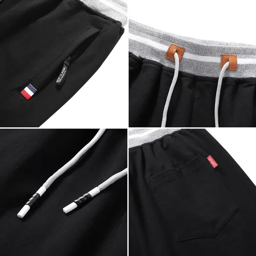 Vista 5 de FoxQ Pantalones deportivos para hombre con bolsillos, pantalones deportivos para correr, casuales, pantalones de yoga, ajuste holgado, pierna recta
