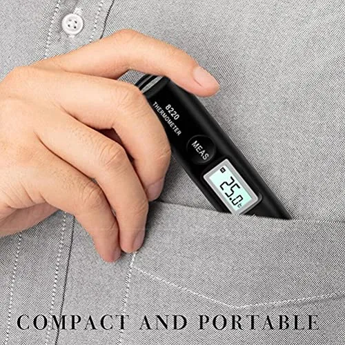 Vista 3 de Bolígrafo termómetro infrarrojo digital, pequeño bolígrafo de temperatura portátil con pantalla LCD, selección Celsius o Fahrenheit, temperatura sin