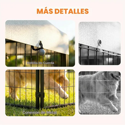 Vista 5 de PawHut 4.7' x 4.7' x 5.1' Perrera para perros al aire libre Fuera Carrera S
