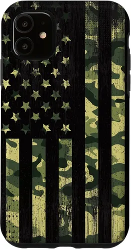 Vista 8 de iPhone 16 American Flag Camo Camouflage Black Patriotic Pride Case