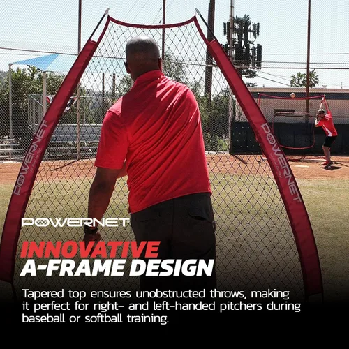 Vista 6 de PowerNet Baseball Training Equipment Baseball Net, Portable Softball Batting Practice Pitching Screen, 7-FT I-Screen or A-Frame Pitching Net
