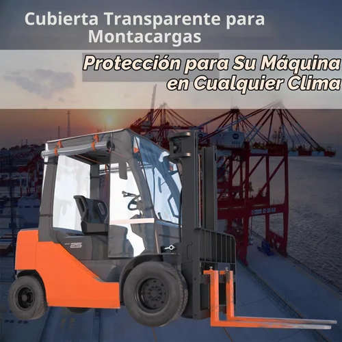 Vista 2 de Funda para carretilla elevadora, protección para todo tipo de clima, ajuste universal para 6000 libras, EVA impermeable, tela plateada