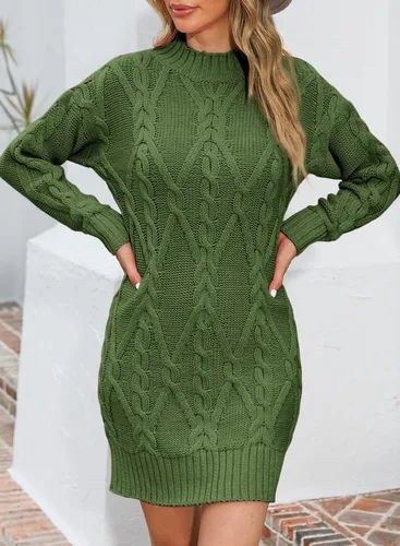 Vista 3 de Dokotoo Suéteres de otoño con cuello alto, suéter grueso, ropa de invierno para mujer, suéter casual 2023