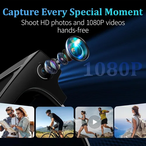 Vista 8 de Gafas Inteligentes AI con Cámara de 8MP, Video 4K y Foto HD, Audio Bluetooth, Asistente de Voz AI, Traducción en Tiempo Real, Reconocimiento