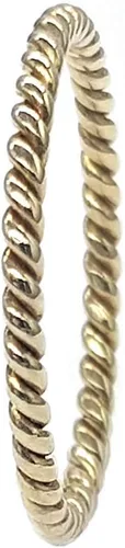 Vista 2 de Anillo de hilo de cuerda para mujer en oro macizo 9K, 14K y 18K, anillo trenzado, banda de cuerda fina simple, banda de cuerda giratoria, alianza