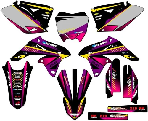 Vista 11 de 2010-2018 RMZ 250 Surge Black Senge Kit de base gráfica compatible con Suzuki