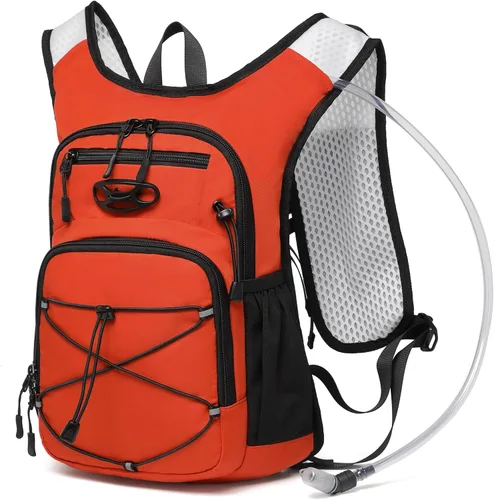 Vista 17 de Mochila de hidratación ligera Wotony con vejiga de agua de 2L O 3L para ciclismo, senderismo, rave - Mochila de agua para hombres y mujeres