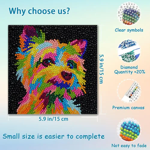 Vista 2 de UiSdfuy Kits de arte de diamantes para niños, artes y manualidades de 8, 9, 10, 11 y 12 años, arte de diamantes para niños, arte de gemas paquete