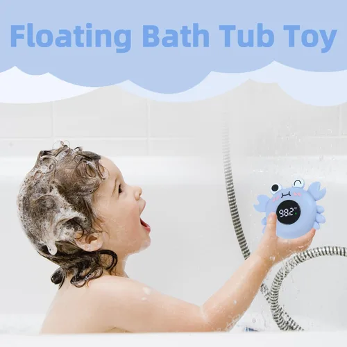 Vista 6 de Termómetro de baño para bebé, termómetro de temperatura del agua para bañera, cangrejo recién nacido, juguete de tina flotante, regalo para niños