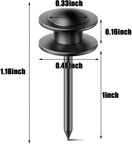 Vista 2 de Hotop 25 piezas de ganchos de doble cabeza para colgar fotos, ganchos decorativos para colgar fotos, para el hogar, oficina, escuela (negro)