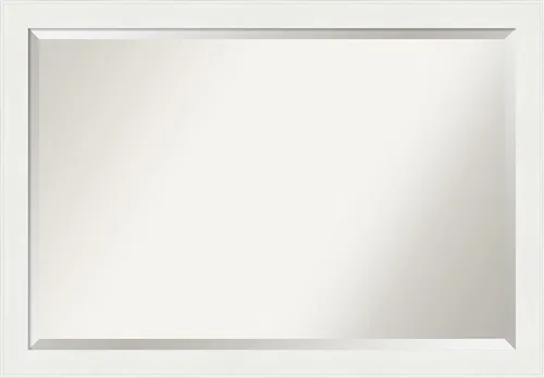 Vista 20 de Amanti Art Espejo de tocador de baño de 24 x 20 pulgadas, marco estrecho blanco tocador, espejo de pared rectangular, borde biselado, se cuelga