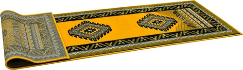 Vista 6 de HR Runner - Alfombra tradicional con cubierta de suelo, color amarillo, gris y negro