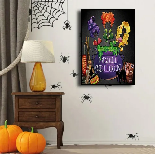 Vista 3 de WUSARPLY Kits de Pinturas de Diamantes para Adultos, Kits de Arte de Diamantes de Halloween Hocus Pocus Taladro Completo Puntos de Diamante Pintar