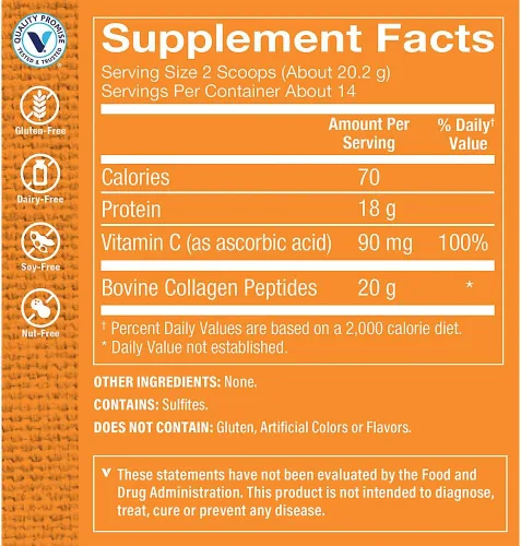 Vista 2 de The Vitamin Shoppe Péptidos de colágeno: elasticidad de la piel, salud de las articulaciones y apoyo del cabello, colágeno hidrolizado