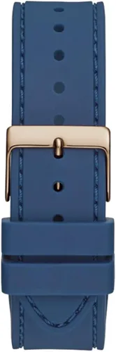 Vista 4 de GUESS Reloj para mujer de 1535in correa azul esfera de oro rosa caja en tono oro rosa Azul Correa