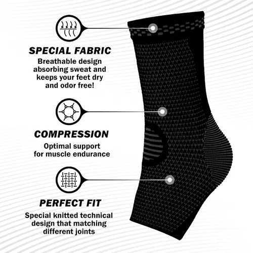 Vista 6 de POWERLIX Legs Orthopedic Brace Compression Support Sleeve (Pair) for Swelling, Sprain, Plantar Fasciitis, Arthritis, Tendinitis