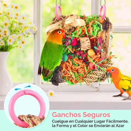Vista 5 de KATUMO Bird Toys, Grass Mat Shredding Hanging Toy for Budgie Parakeet