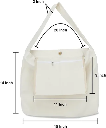 Vista 5 de Bolsa de lona con cierre magnético de gran tamaño, diseño simple, grueso y resistente