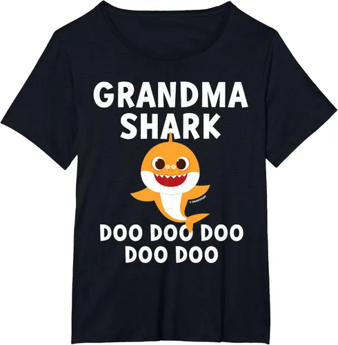 Vista 10 de Pinkfong Camiseta oficial Grandma Shark Negro