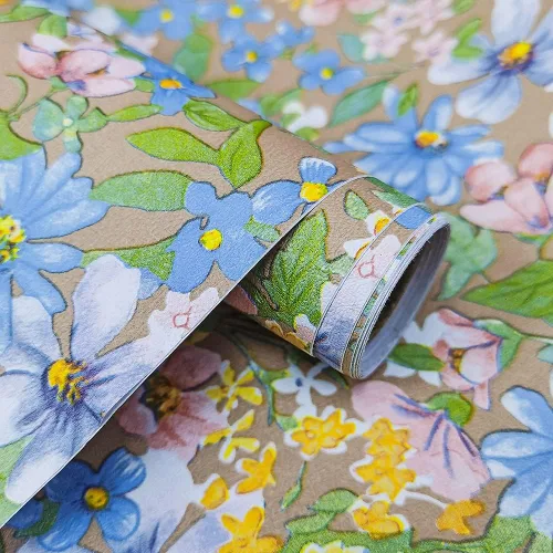 Vista 9 de 8083 - Papel tapiz de hojas florales para despegar y pegar, 17.7 pulgadas x 9.8 pies, mosaico, enrejado, margarita, flores, papel de contacto