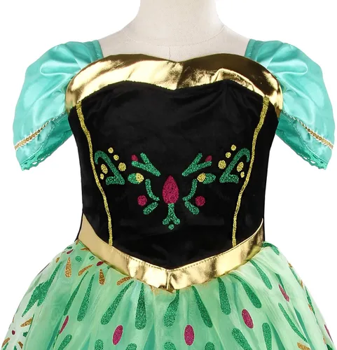 Vista 9 de Vestido de princesa Anna para niñas disfraz de Anna vestido de fiesta de cumpleaños de Halloween