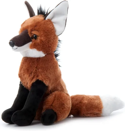 Vista 3 de The Petting Zoo Peluche de lobo de melena, regalos para niños, animales salvajes del zoológico Onez, juguete de peluche de lobo de melena de 12