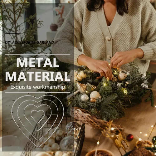 Vista 2 de Cabilock 16 aros de hierro para manualidades, anillos de metal atrapasueños con forma de estrella, corazón y luna, anillos de macramé, aros