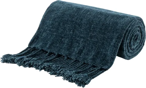 Vista 22 de BATTILO HOME Manta de Chenille Beige para Sofá, Manta Decorativa con Flecos Aterciopelados Color Caqui Tostado para Sofá Decoración del Hogar