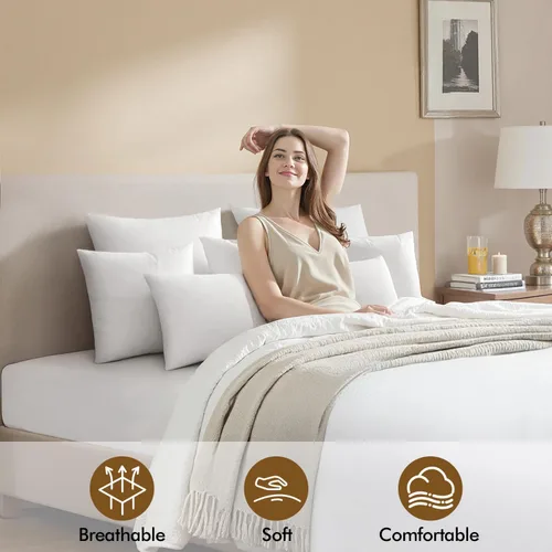 Vista 4 de MIULEE - Inserto de almohada de 12x24 pulgadas, almohada decorativa para cama, sofá, sillón, rectangular, lumbar, relleno de microfibra virgen
