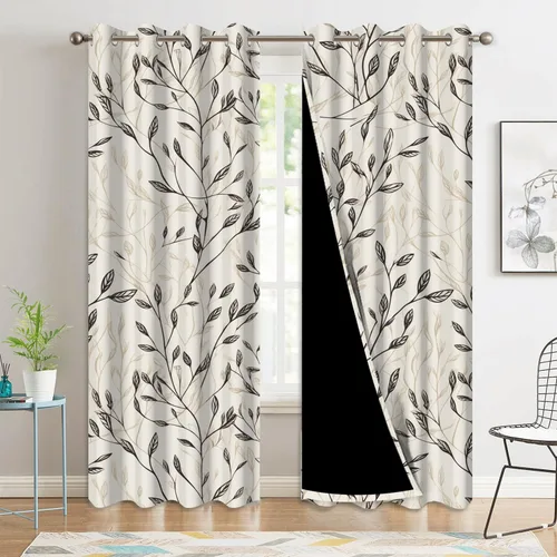 Vista 27 de Cortinas opacas 52 x 84 pulgadas, 2 paneles con aislamiento térmico y oscurecimiento, cortinas de ojal para ventanas para dormitorio y sala de estar