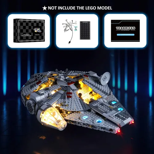 Vista 5 de YEABRICKS Luz LED para Lego-75257 Star Wars Millennium Falcon Modelo de bloques de construcción (juego de Lego no incluido)