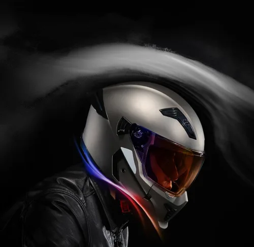 Vista 2 de Cascos de motocicleta FMVSS 218 aprobado por DOT, cascos de motocicleta retro de cara completa, para hombres, mujeres y adultos, casco fresco