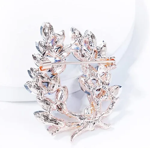 Vista 4 de Adyanl Broche de ramo de zinnia de cristal artificial, elegante y brillante, accesorio de moda para mujeres y niñas