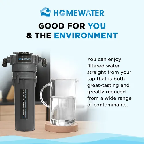 Vista 5 de HOMEWATER EZChange - Filtro de agua para debajo del fregadero de una sola etapa Sistema de filtración de agua supremo de conexión directa Reduce