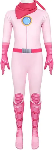 Vista 2 de CICOCI Kids Princess Peach Costume For Girls Dress Pink Jumpsuit for Girls Dress Halloween Costume Cosplay Outfit