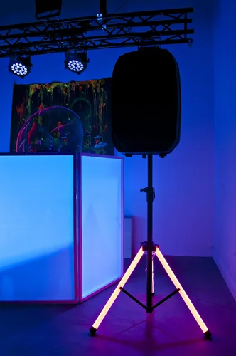 Vista 6 de American Audio Color Stand LED Color Cambio Trípode Pierna Altavoz Soporte con Control Remoto
