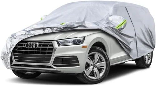 Vista 42 de KouKou Funda impermeable para automóvil SUV adecuada para BMW X1 de 2009 a 2025, 7 capas a prueba de viento para todo tipo de clima, cubierta