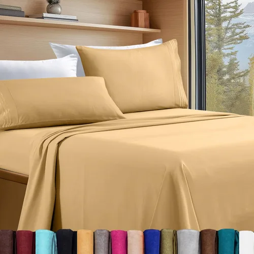 Vista 97 de Elegant Comfort - Juego de sábanas de lujo de 4 piezas - Ropa de cama de lujo de 1500 hilos, calidad de hotel prémium, microfibra, resistente a