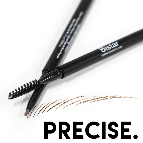 Vista 6 de Sistar Lápiz de cejas micro definidor de cejas impermeable, relleno y forma ultra fino de doble extremo (chocolate oscuro)