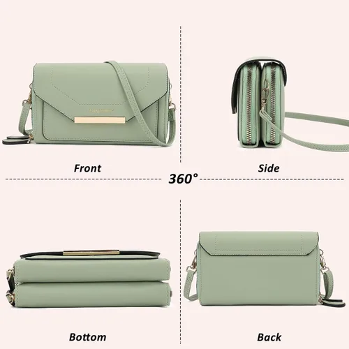 Vista 7 de TANTOMI Small Crossbody Bag for Women Vegan Leather Cell Phone Purse Crossbody Wallet with Adjustable Strap