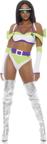 Vista 3 de Forplay Disfraz de personaje de película de astronauta sexy para mujer a infinito, Multi