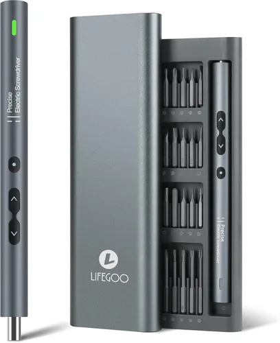 Vista 10 de LIFEGOO - Mini destornillador eléctrico, juego de destornilladores de precisión 58 en 1 con 50 puntas magnéticas, pantalla digital, kit