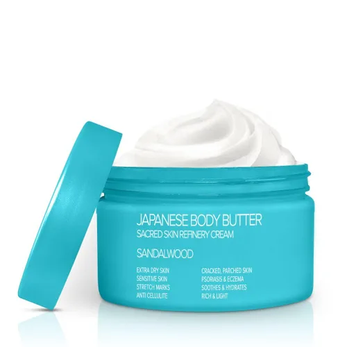 Vista 9 de Onsen - Mantequilla corporal japonesa para mujer, crema de refinería de la piel, manteca de karité natural y orgánica, exfoliante hidratante